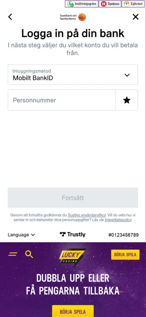 BankID Casino 4 - Personnummer